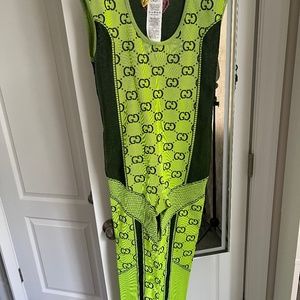 Neon green Gucci jumpsuit
